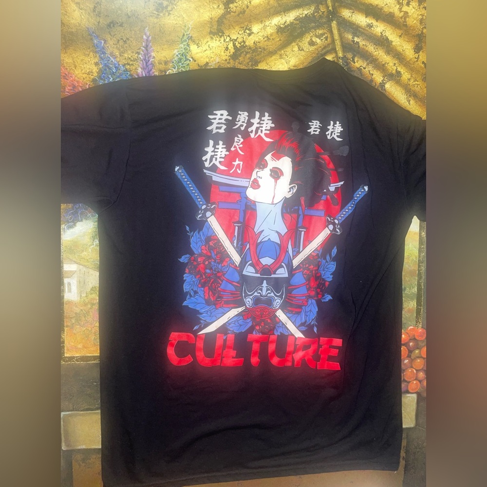 Japanese Geisha Kabuki Samurai Swords Anime CULTURE T-shirt Size XL RGSTR